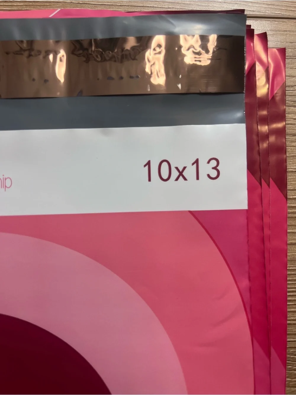 25 Pink Heart 10x13 Poly Mailers & 25 Strawberry Thank You Cards 50PC Set